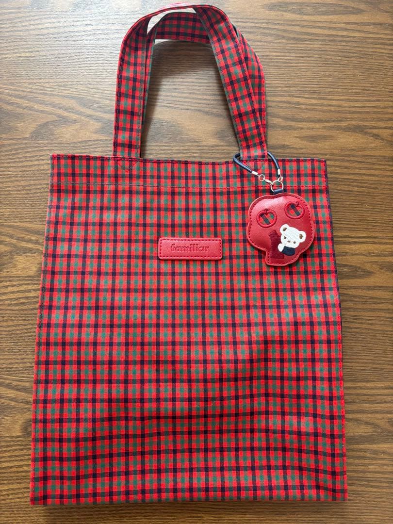 ファミリア 赤トートバッグ 大