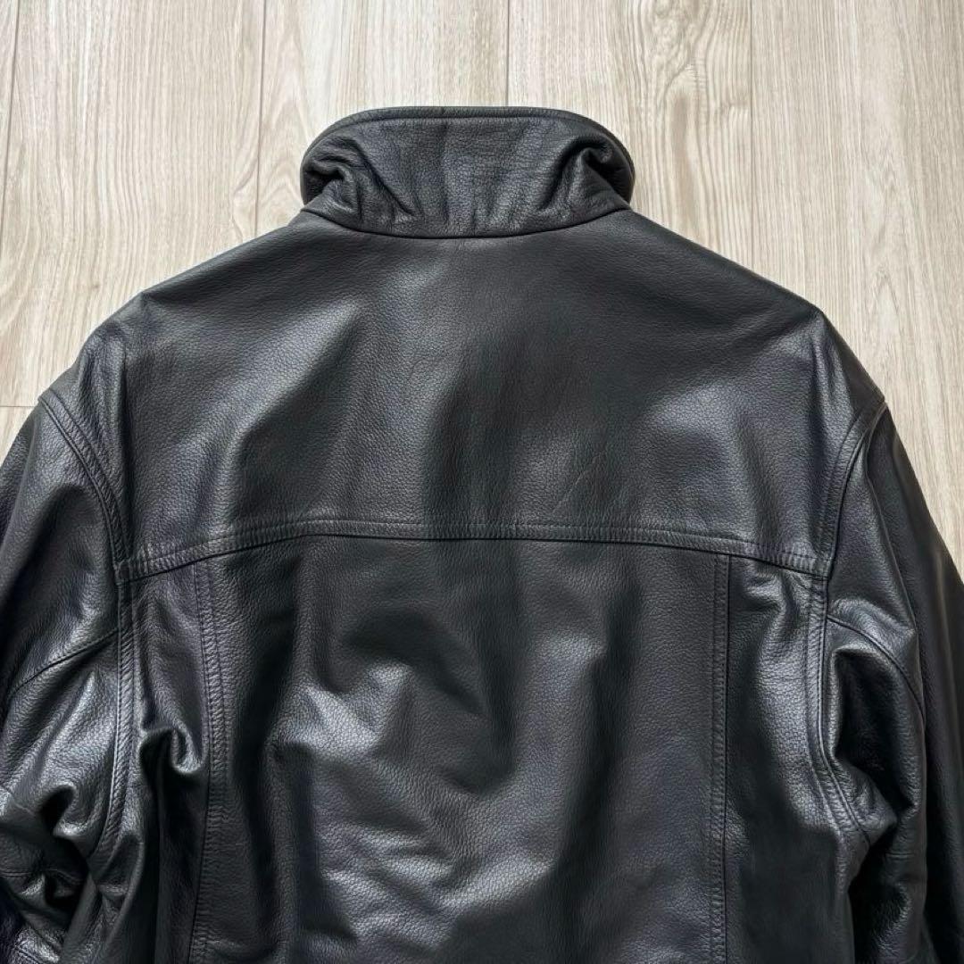 【希少】ARMANI JEANS レザージャケット ブラック 38 M ハーフ丈