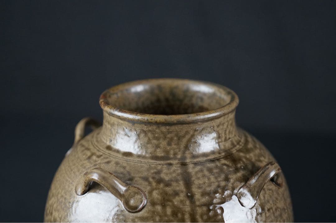 尾中窯 市野信水 作 丹波焼 茶壺 飾壺 陶印 共箱 茶道具 茶事