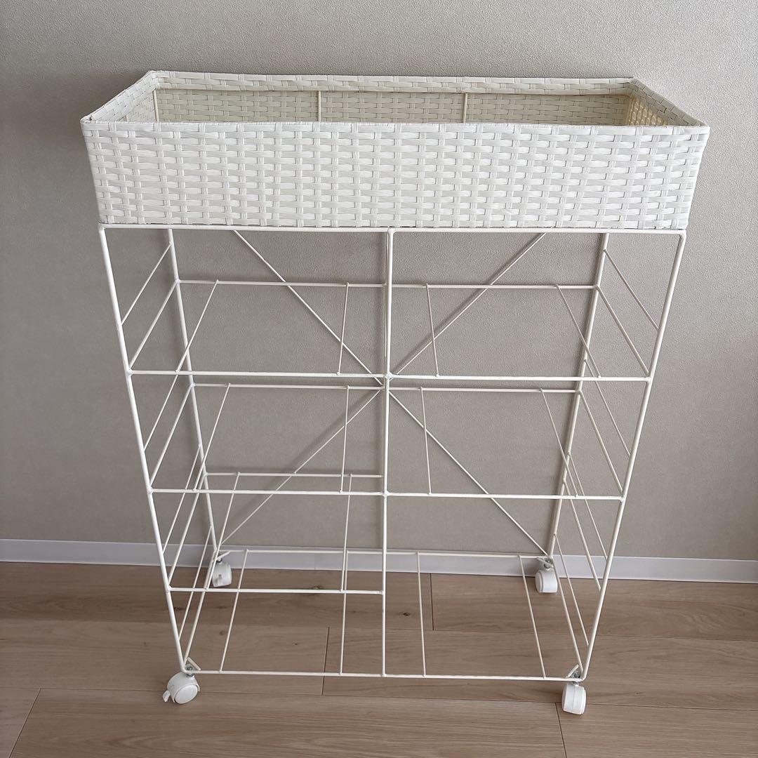 【コーヒー】ランドリーチェスト・ラック　ホワイト