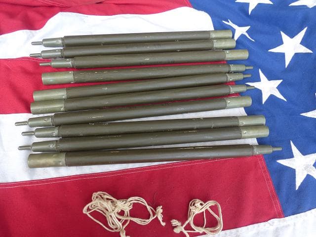 1968” 米軍実物 ナム戦 デッド!　テントポール　10本セット 軍幕