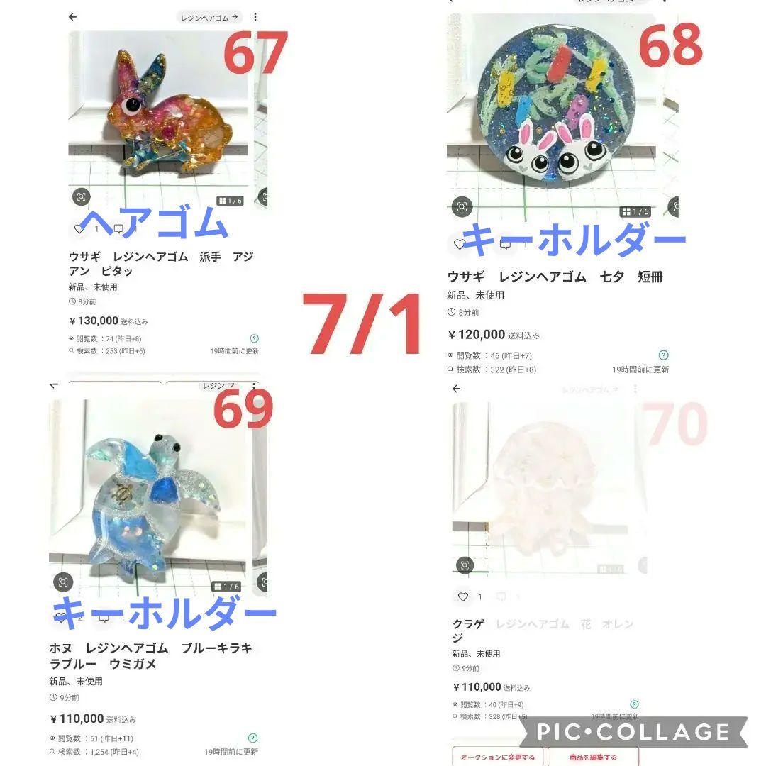 ひまうい様　6/24 ●猫　レジンヘアゴム　花　ペールトーン　春花　手描き