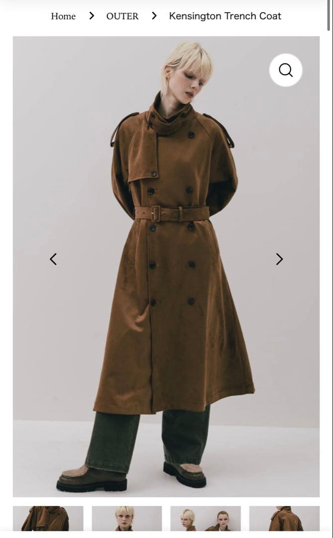 The toe Kensington Trench Coat スウェード