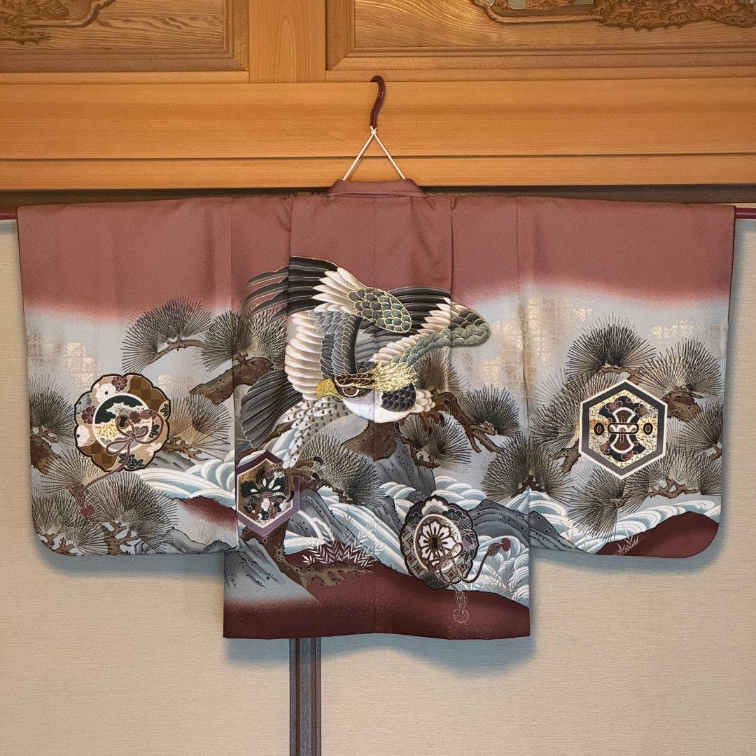 七五三 5歳 男の子 羽織 着物 2点セット 鷹 松 美品