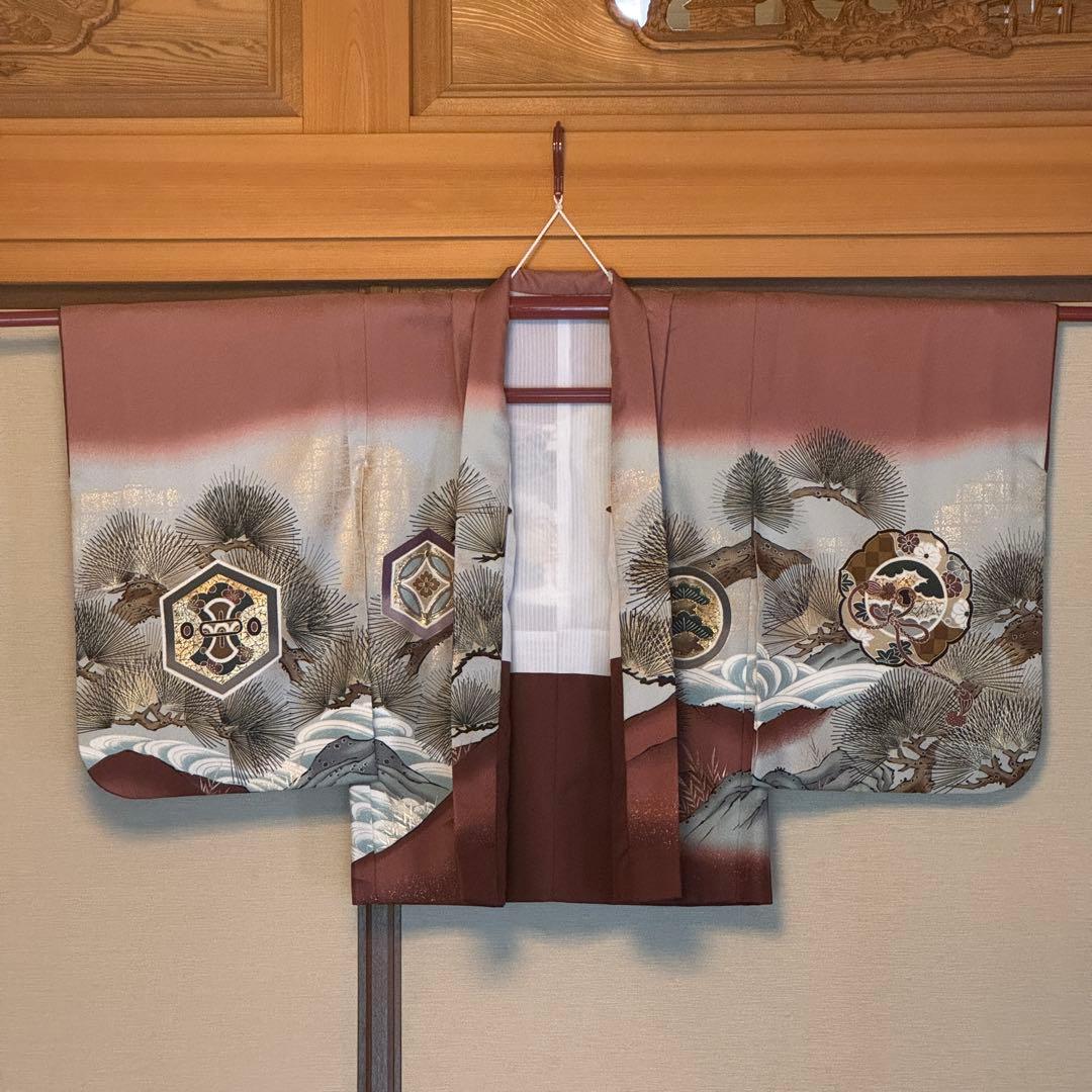 七五三 5歳 男の子 羽織 着物 2点セット 鷹 松 美品