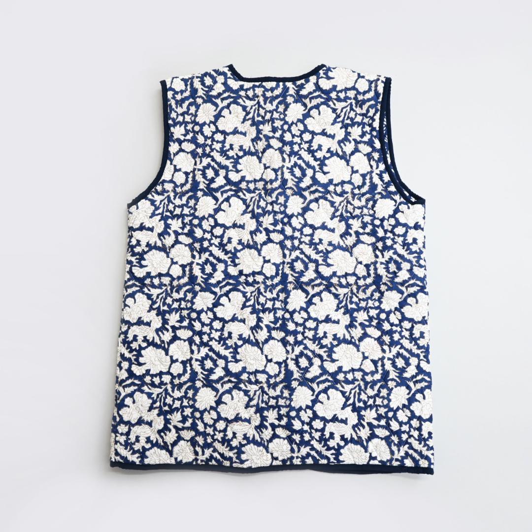 □ 44695★定価3.9万 エスゼットブロックプリント キルティングベスト