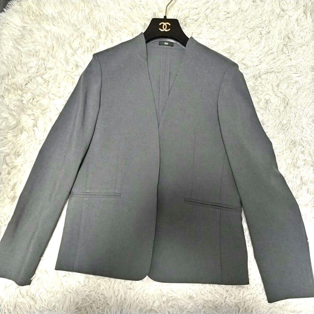 現行タグ　PLST プラステ　ノーカラーセットアップ　パンツ　ウォッシャブル