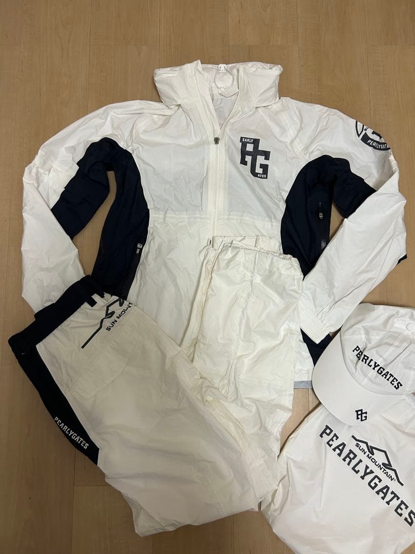 【新品未使用】パーリーゲイツレインウェア　白×ネイビーPEARLY GATES