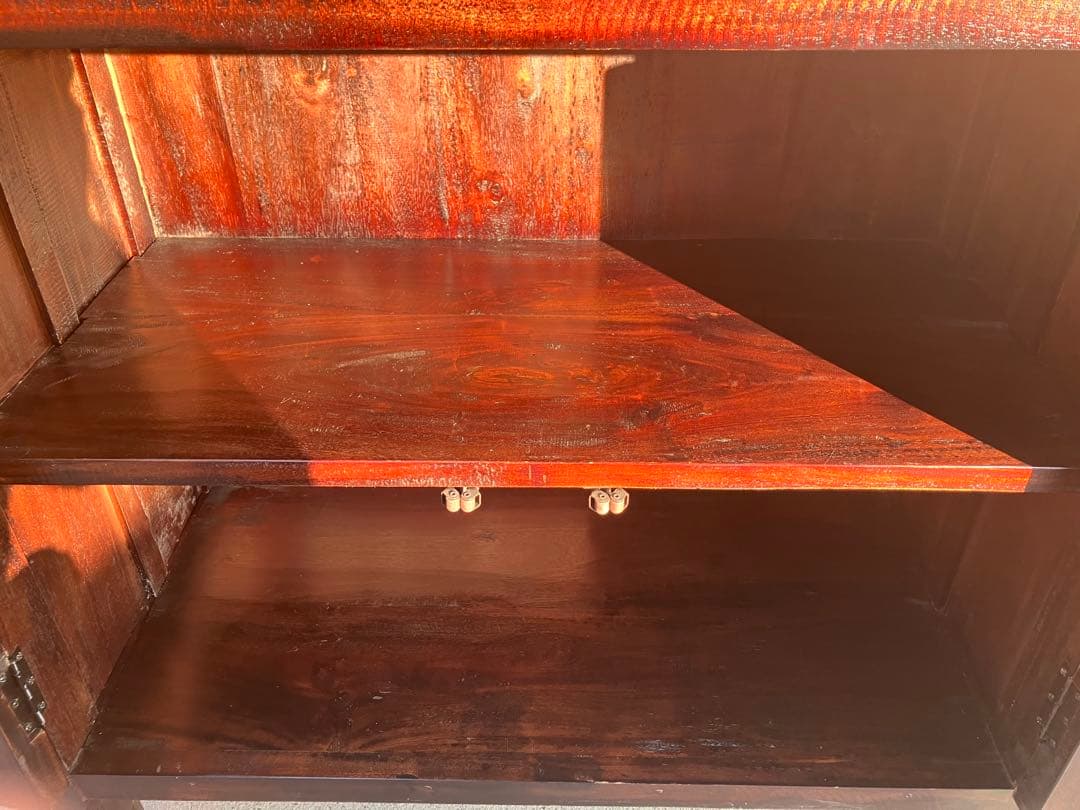 アンティーク調 コロニアル ハイキャビネット マホガニー 75cm幅