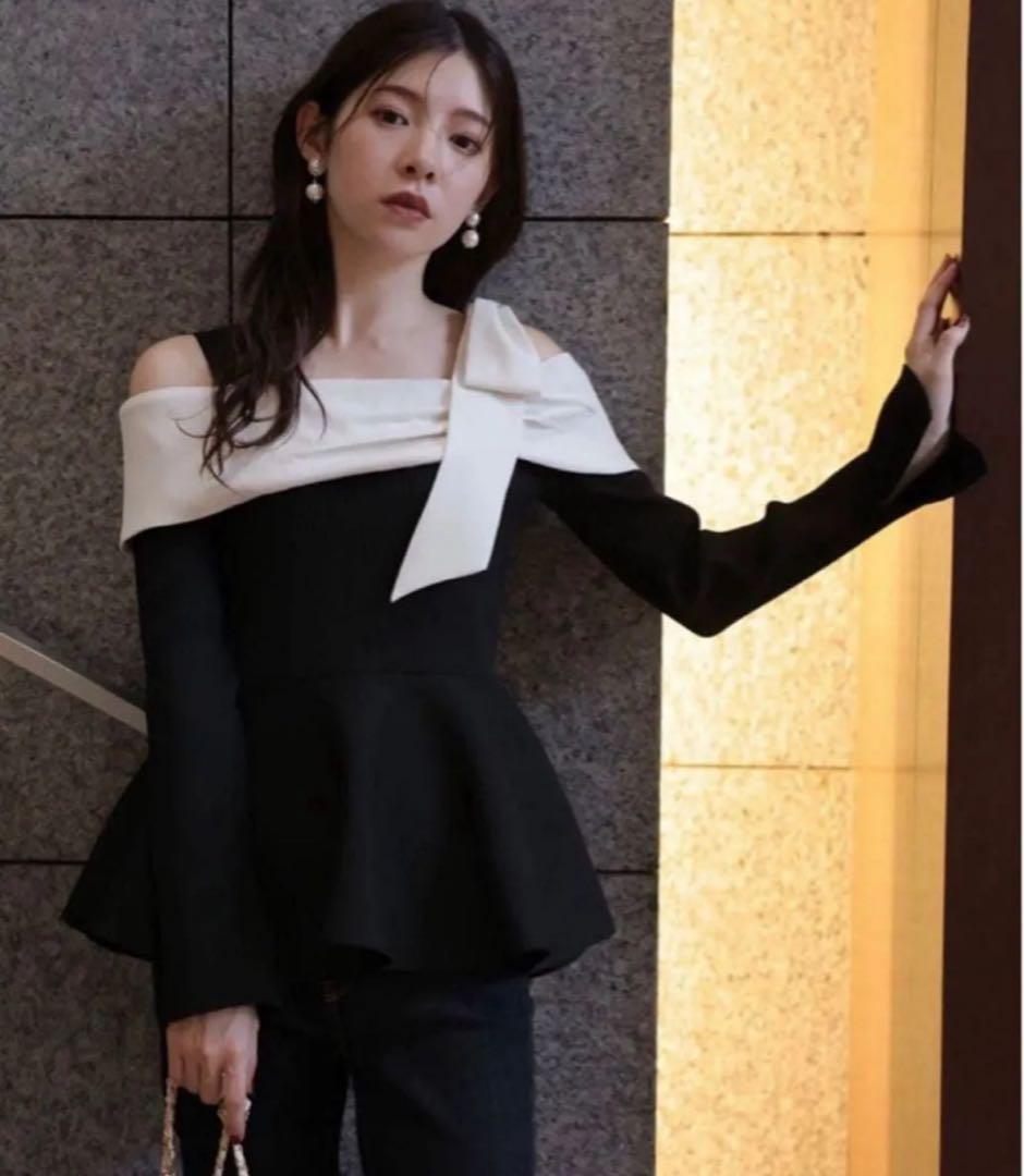 Rirandture オフショルリボンドッキングニット