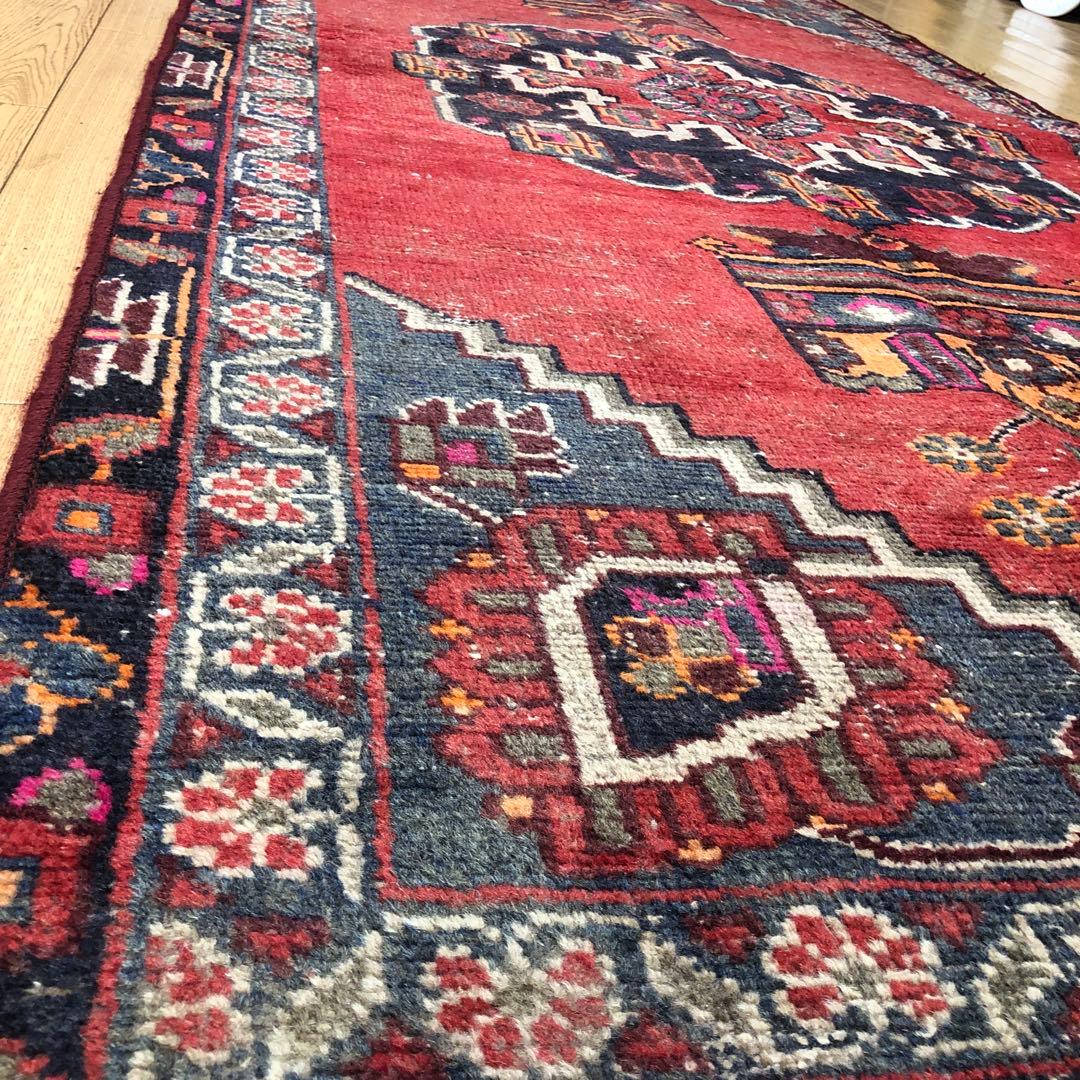 ペルシャ絨毯 ヴィンテージラグ 214×49cm 手織り オールドpersia