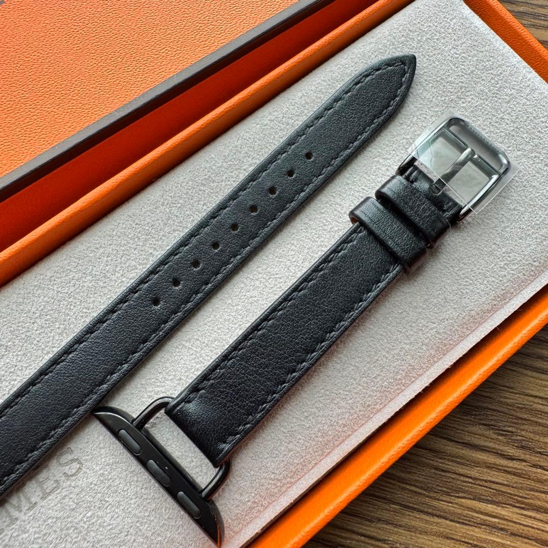 2360 Apple Watch エルメス　ブラック　ドゥブルトゥール　二重