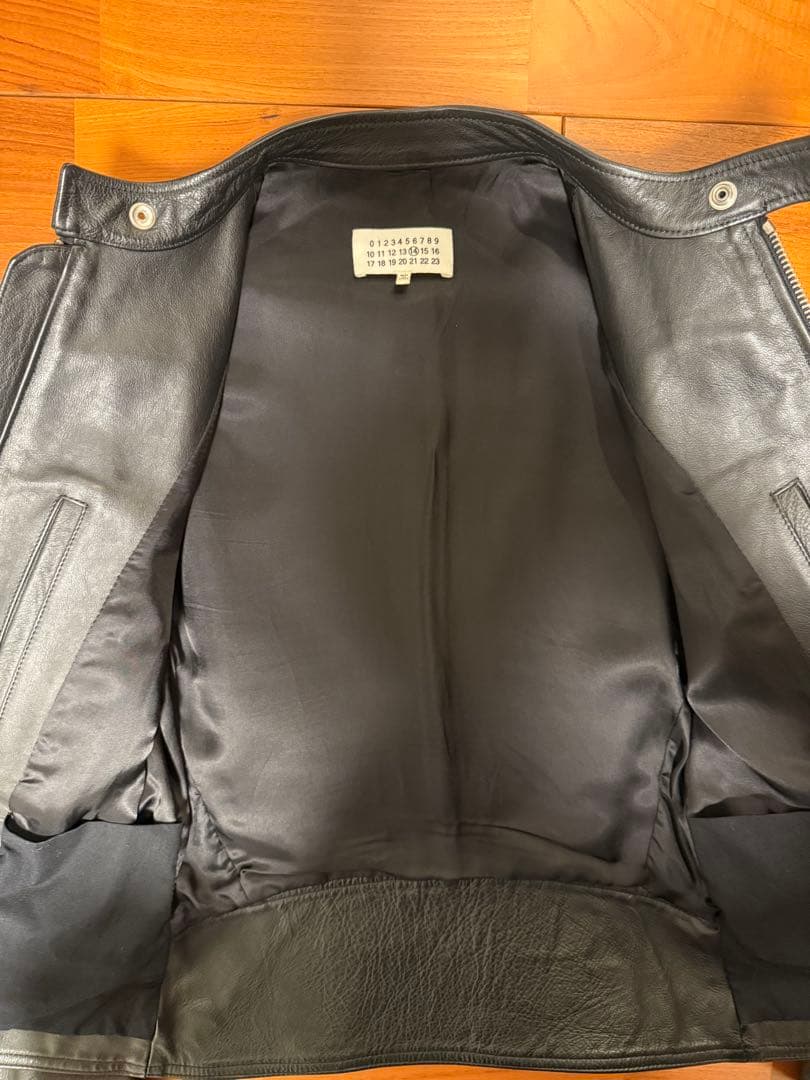 マルジェラ シングルライダース カーフレザー 44 イタリア製