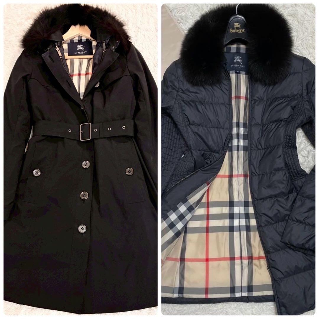 バーバリーロンドン トレンチコート ダウンライナー 4way フォックスファー