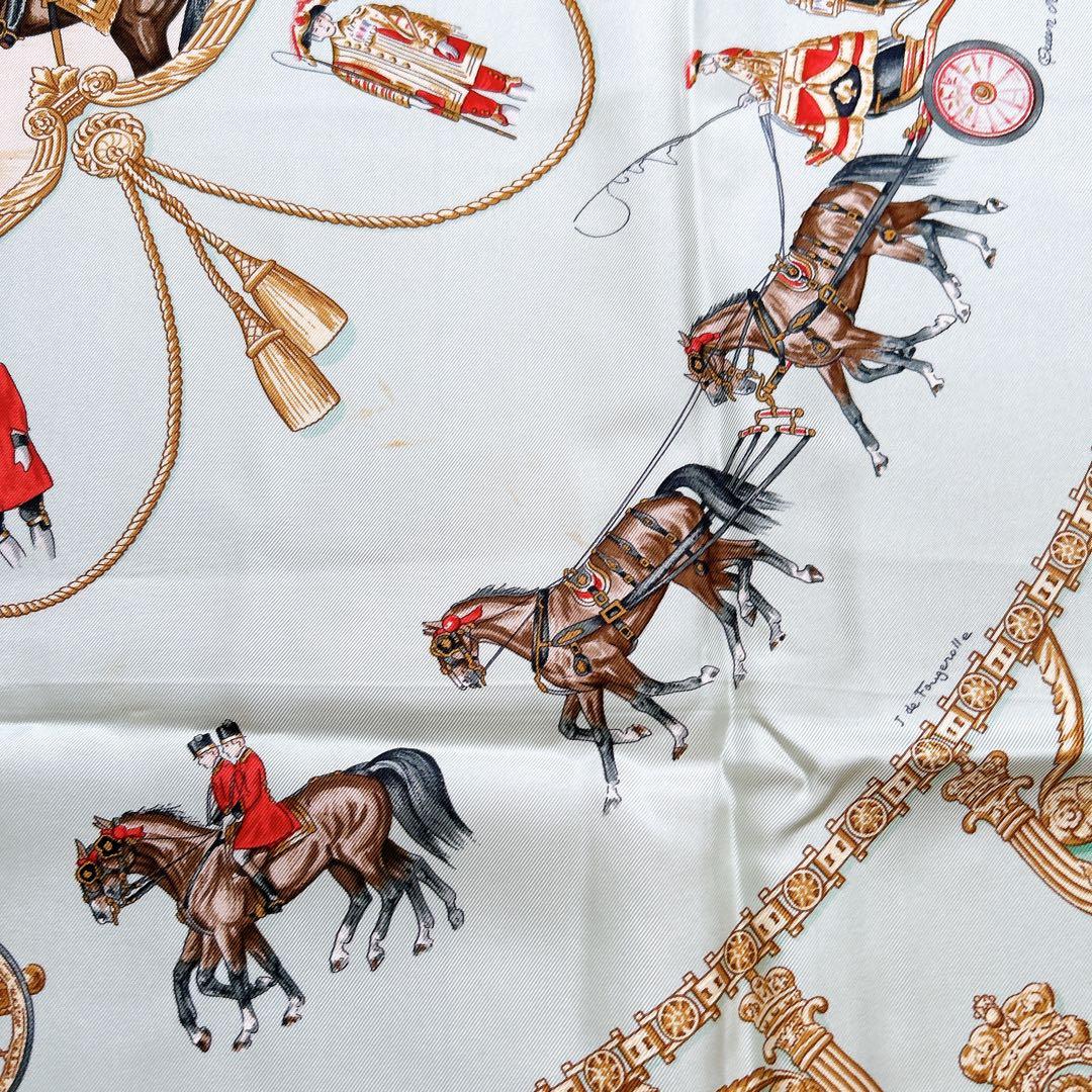 エルメス カレ90・THE  MEWS(王室の馬小屋)ライトグリーン