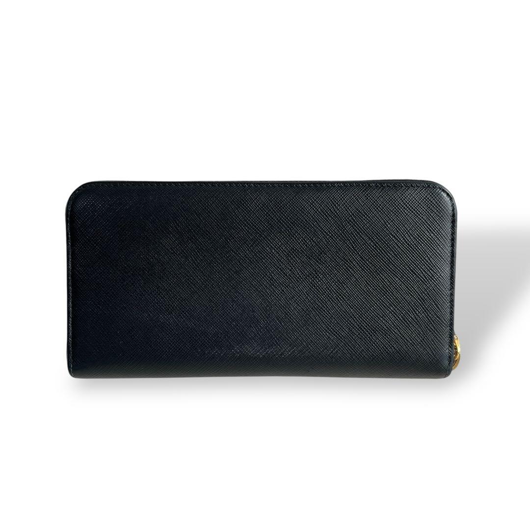 PRADA プラダ　長財布　ゴールドロゴ　ロングウォレット　黒　サフィアーノ