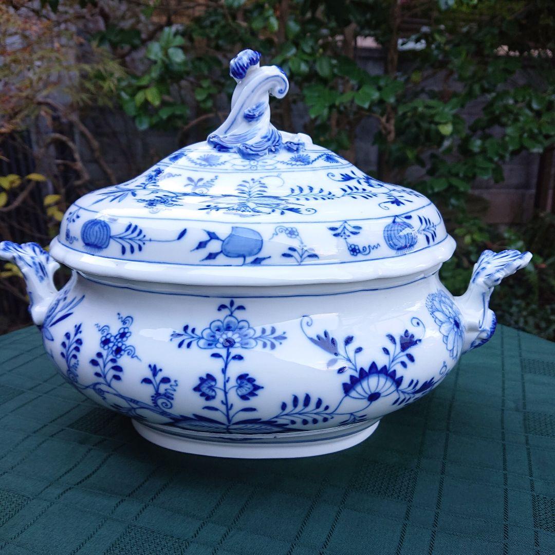 マイセンMeissenブルーオニオン スープチューリン ボタン剣マーク 美品