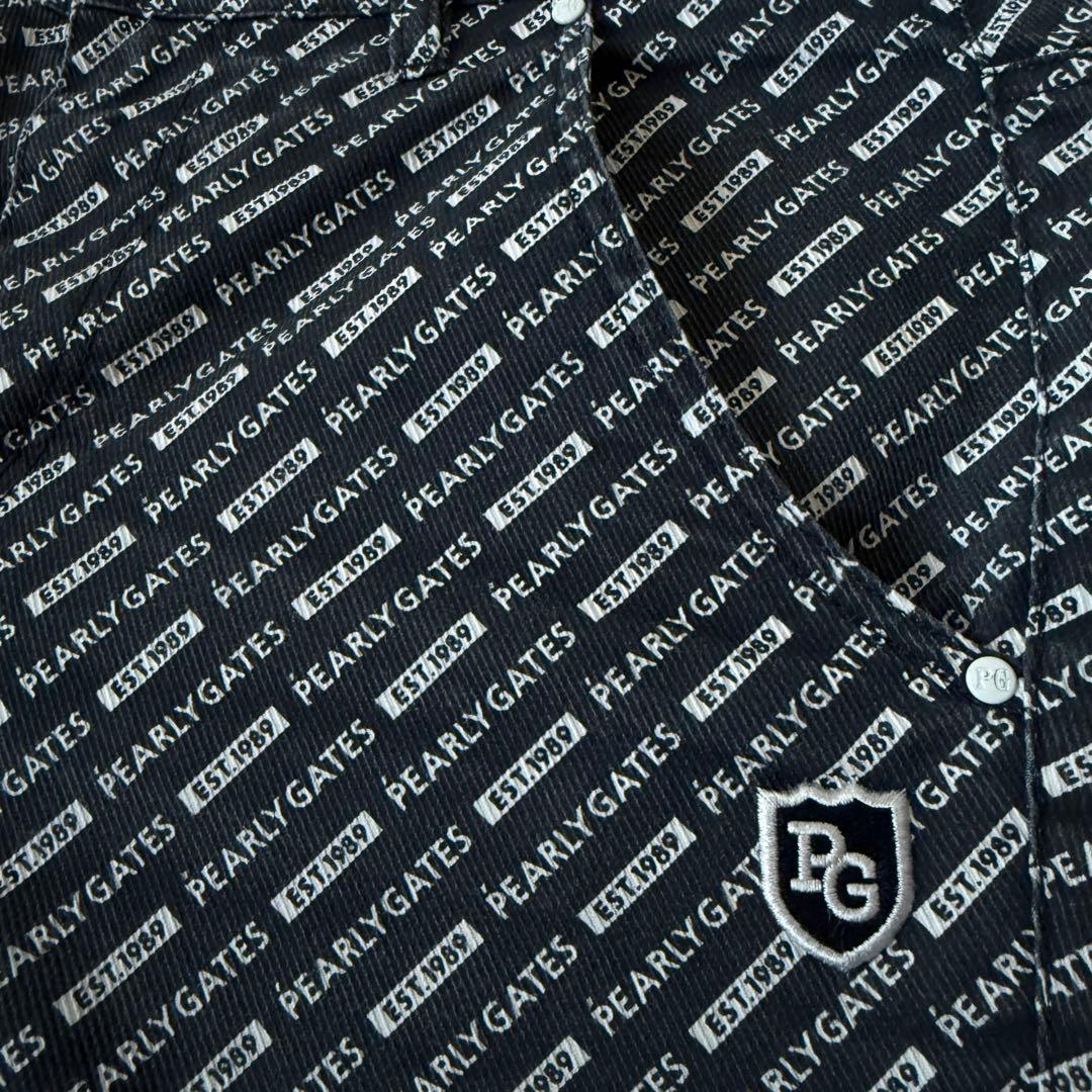 パーリーゲイツ　パンツ　総柄　L〜XL相当　紺　ネイビー　白　コットン素材　5