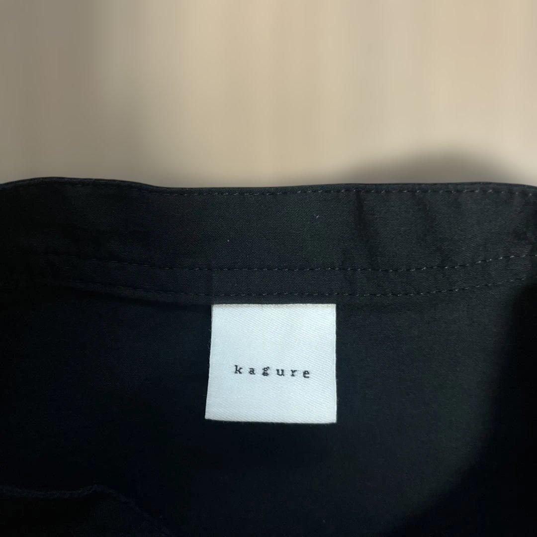 コットンスクエアポンチョシャツ　ブラック　かぐれ