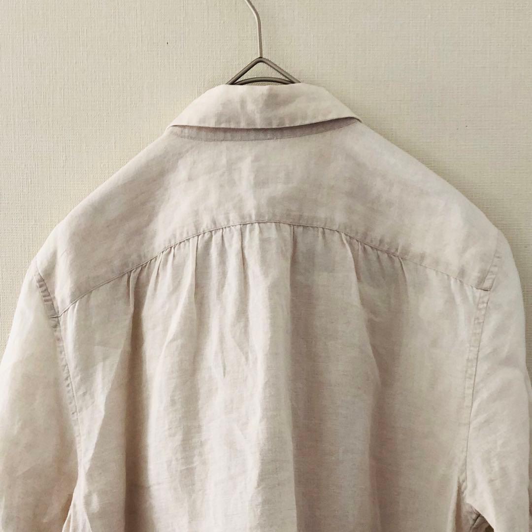 マーガレットハウエル◆ 洗える リネン 丸襟 ラウンドカラー 半袖ブラウス Ⅱ