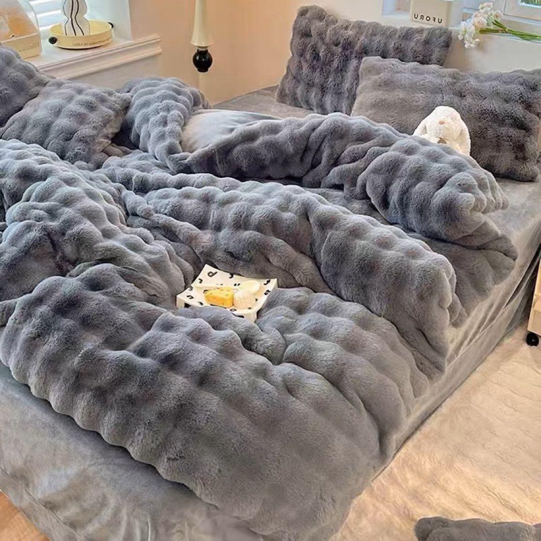 ホワイトフリースカバーセット クイーンサイズ