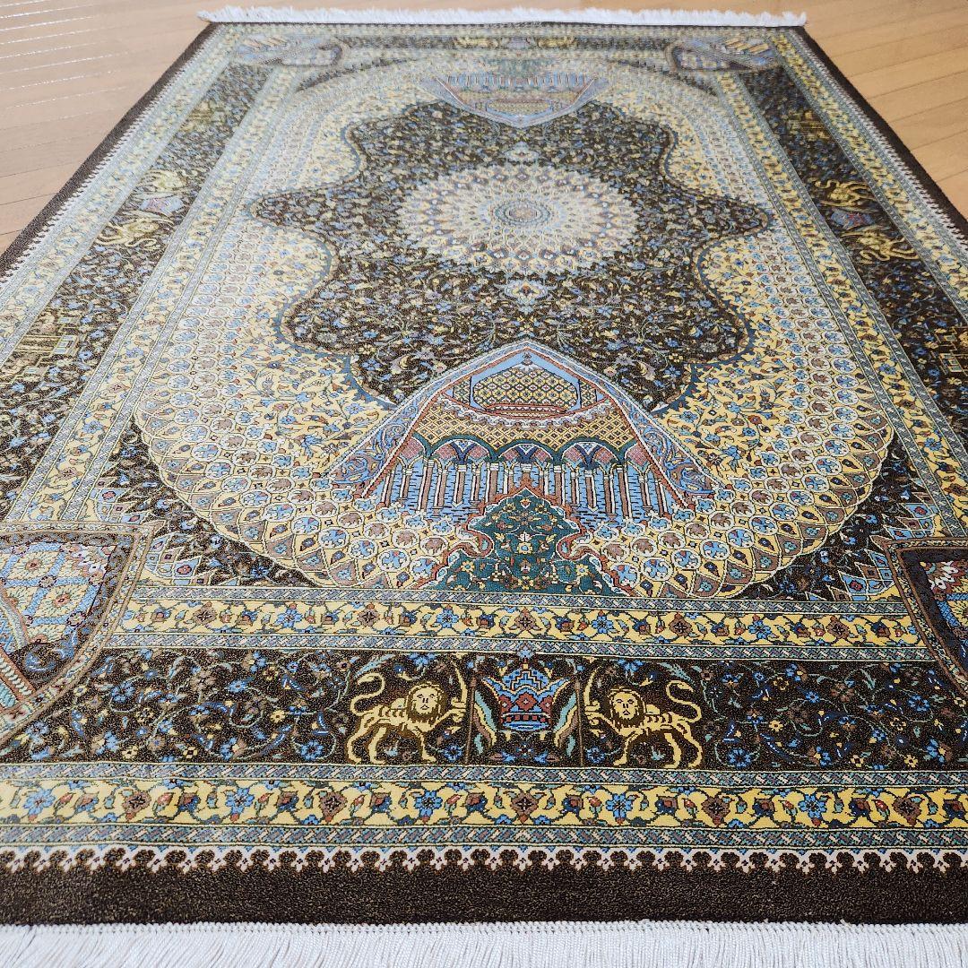【ジャムシディ工房】クム産 オールシルク ペルシャ絨毯
