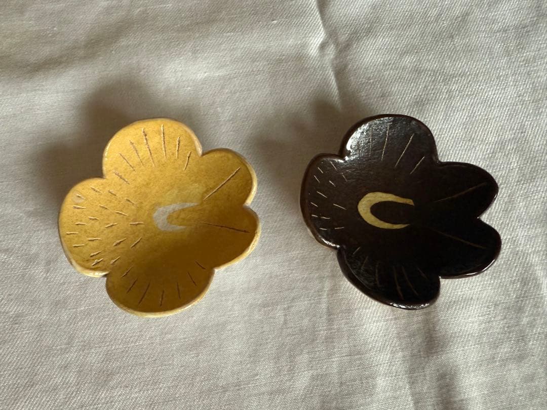 鹿児島睦　ビオラの小皿　ハンドメイド作品　2個セット