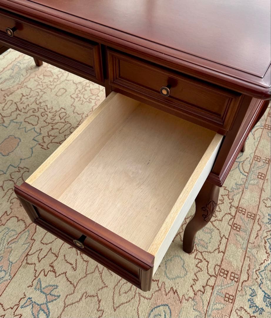 IDC大塚家具 KENT 両袖デスク 東海家具 西洋クラシック　書斎机