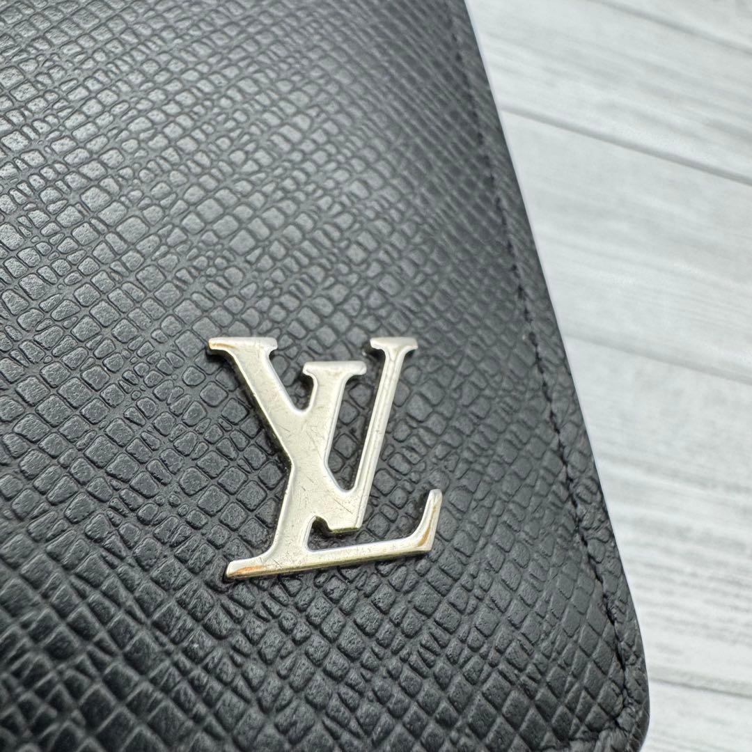 【極美品 近年モデル】ルイヴィトン ブラザ 長財布 タイガ レザー ブラック