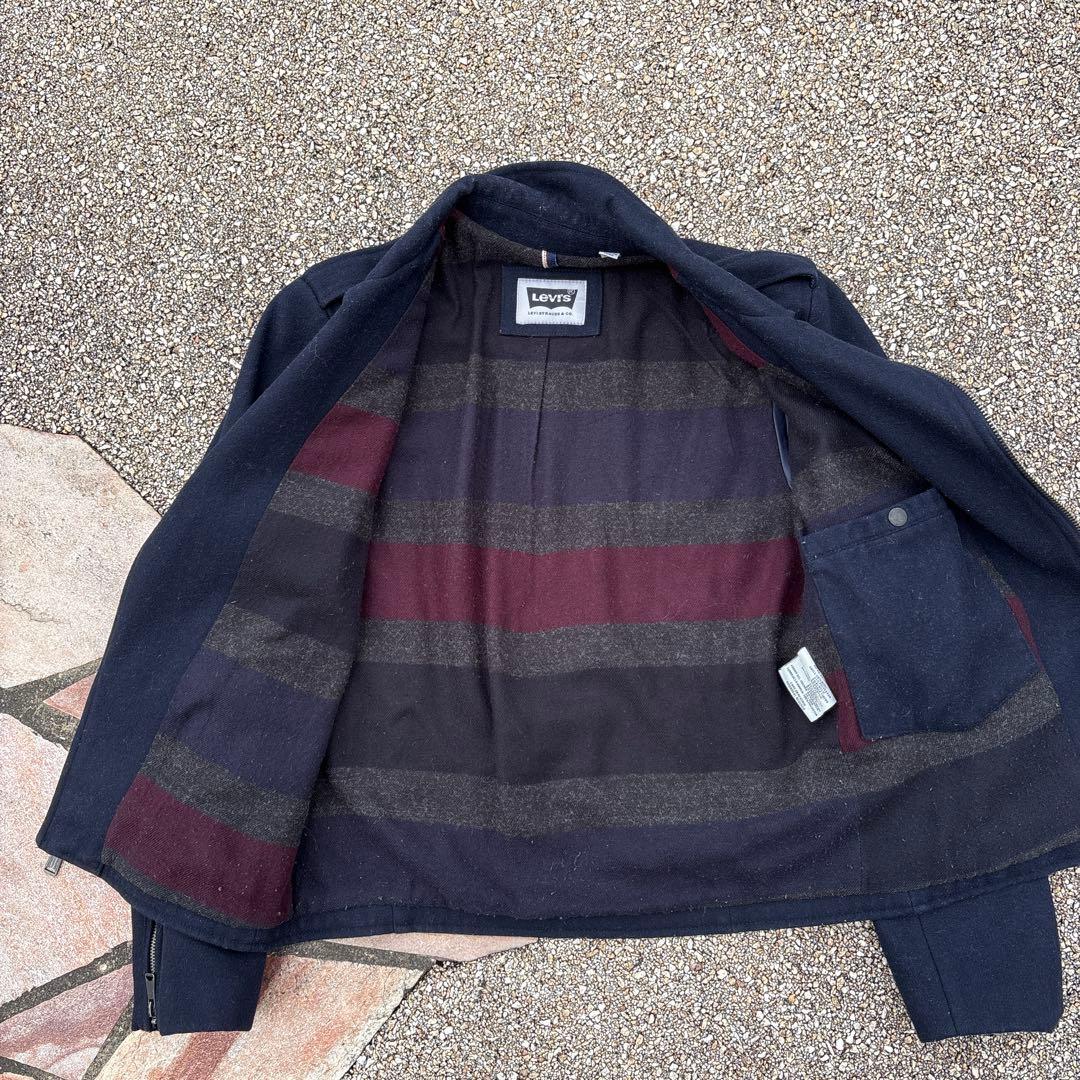 Levi's ライダース　ジャケット　ジップ　短丈　ウールジャケット　ブラック