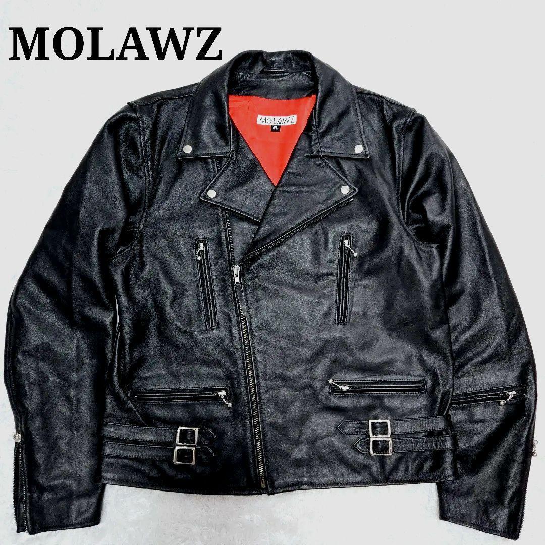 限定値下☆希少5L✨ MOLAWZ 本革 水牛革 ダブルライダース 大きいサイズ