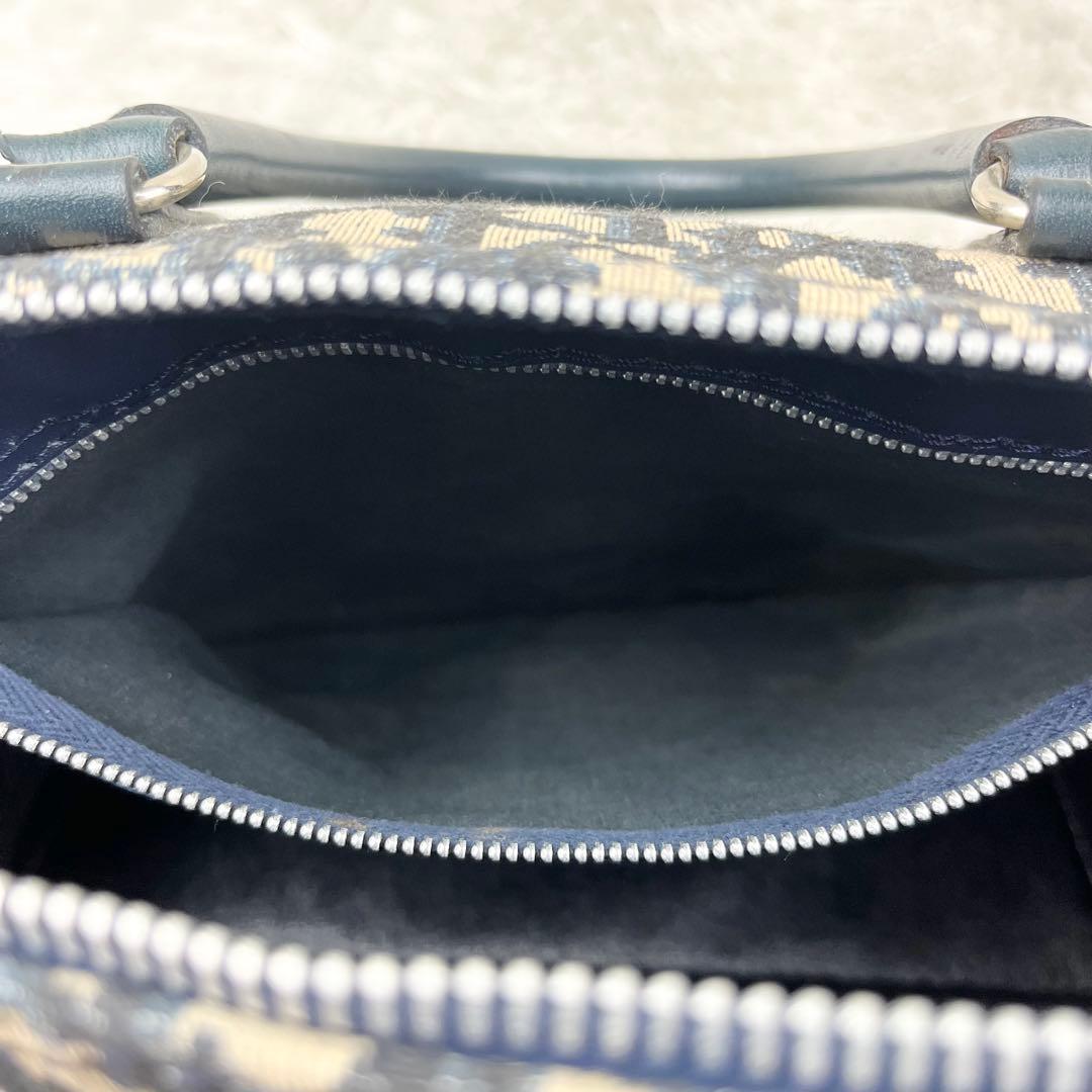 【極美品】クリスチャンディオール ボストンバッグ トロッター ネイビー