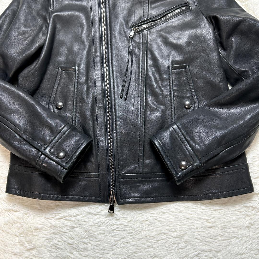 美品✨ディーゼル レザージャケット ラムレザー ブルゾン エポーレット ブラック