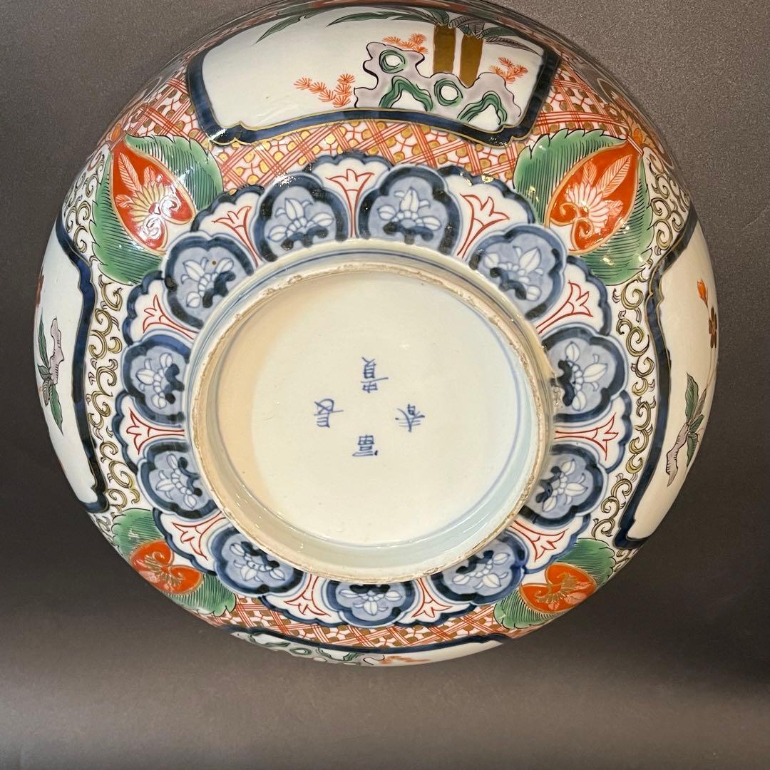 有田焼 古伊万里 冨貴長春 赤絵大鉢 兎 大丼 深鉢 江戸時代 古美術品 骨董品