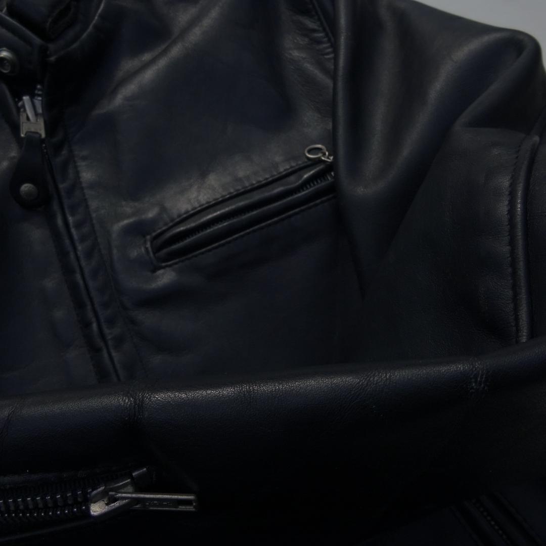 ショットUSA製641 LENZIP シングルライダース立ち襟 36ライナーなし