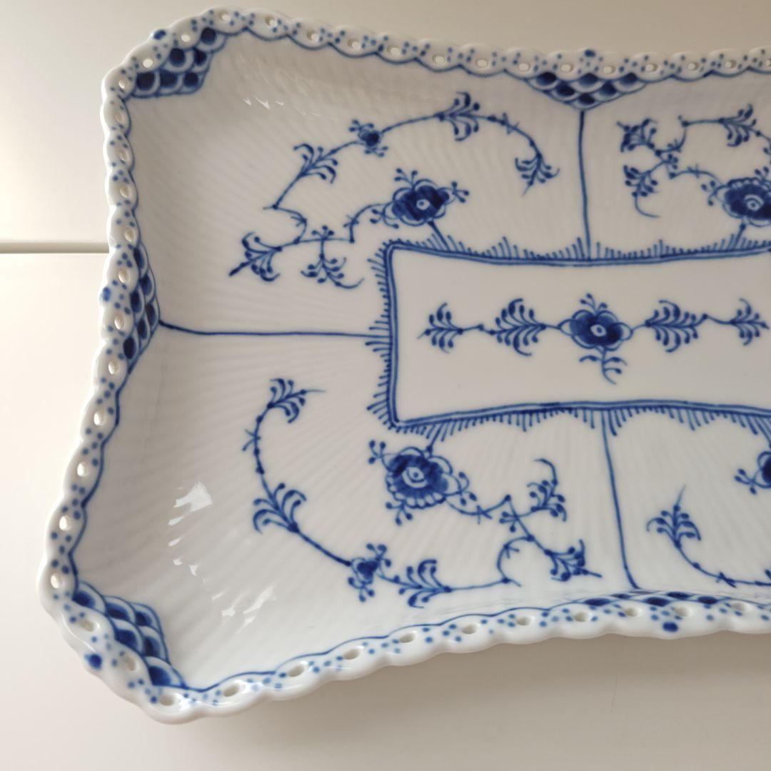 ロイヤルコペンハーゲン　ブルーフルーテッド　フルレース　スクエア皿