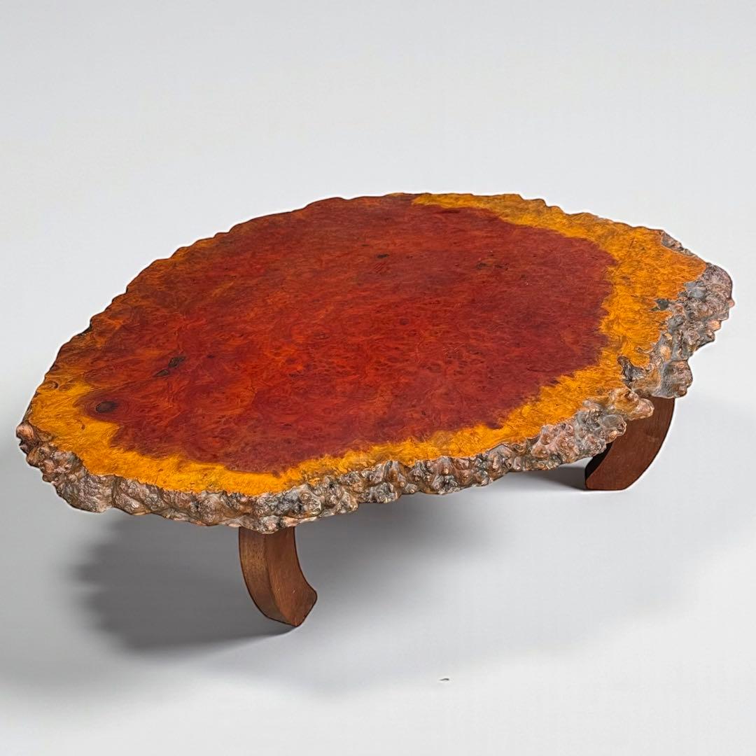 KZ014 花梨材 瘤玉　一枚板　座卓　唐木　ローテー ブル リビングテーブル