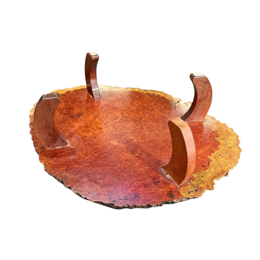 KZ014 花梨材 瘤玉　一枚板　座卓　唐木　ローテー ブル リビングテーブル