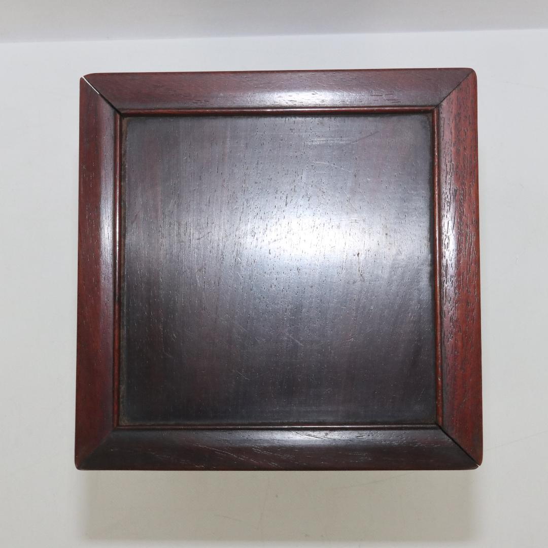 銀象嵌　唐木　花台　アンティーク