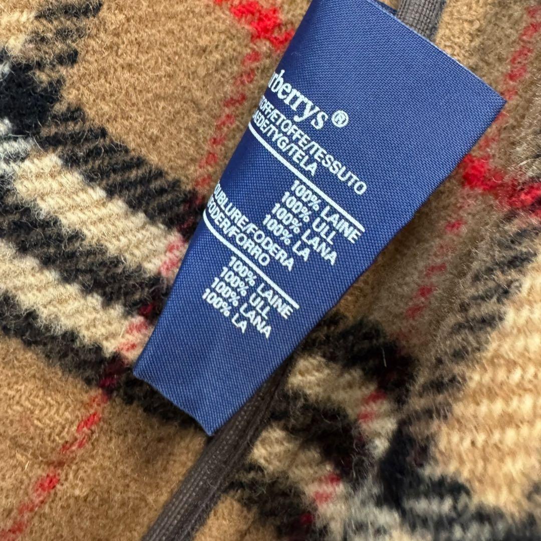 【大きめ3〜4L】バーバリー ダッフルコート　ノバチェック　キャメル　ウール