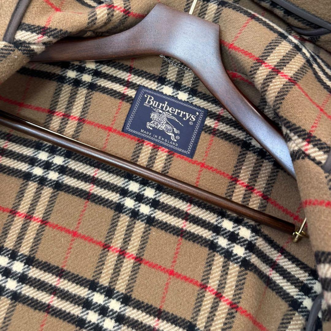 【大きめ3〜4L】バーバリー ダッフルコート　ノバチェック　キャメル　ウール