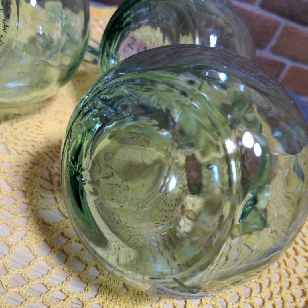 RECYCLED GLASS MADE IN SPAIN グリーン系ボトル3個