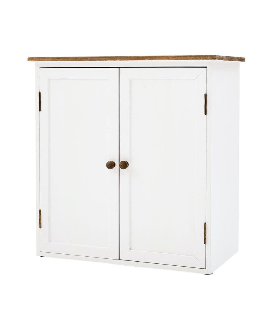 【新品未使用・値下げ】salut! サリュ　オールドウッド2段両開きキャビネット