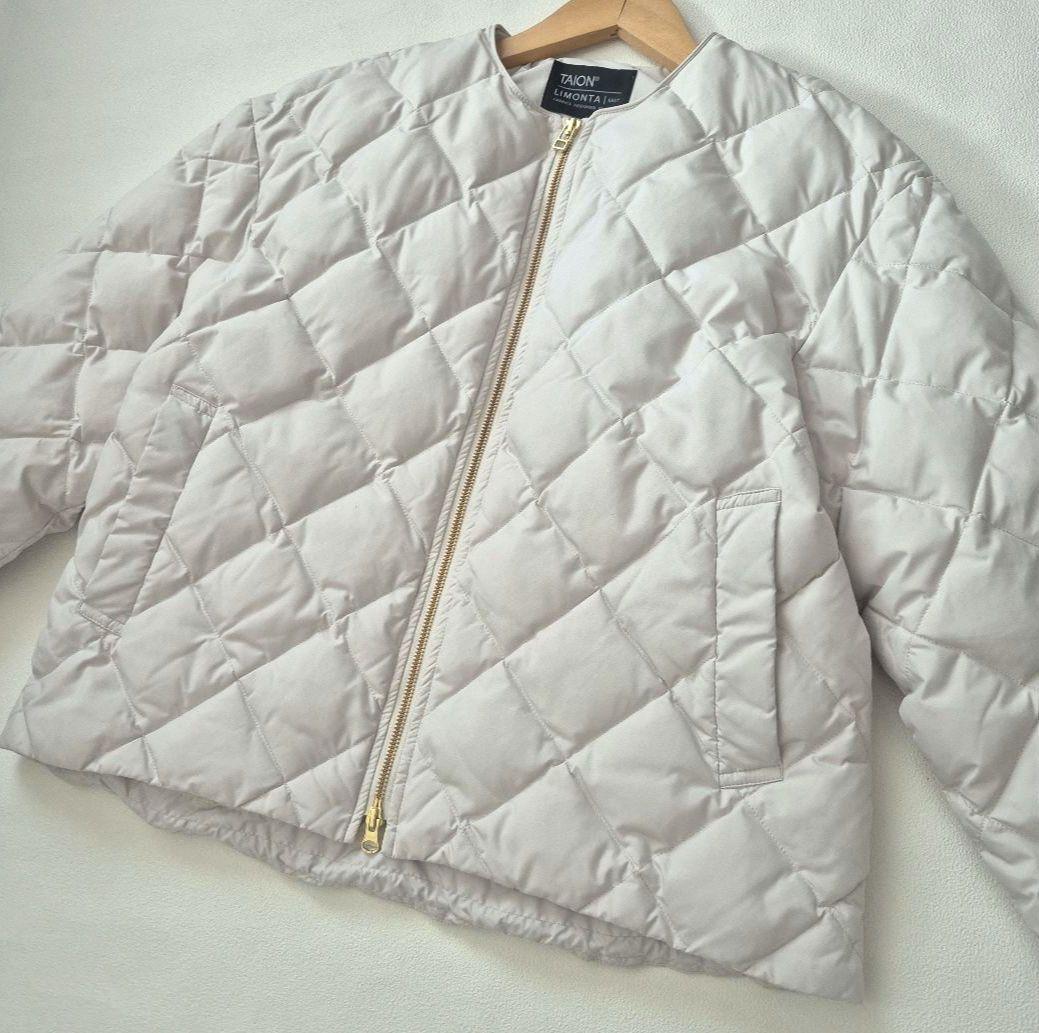 TAION×UNFILO人気✨キルティング ショート丈ブルゾン アイボリー