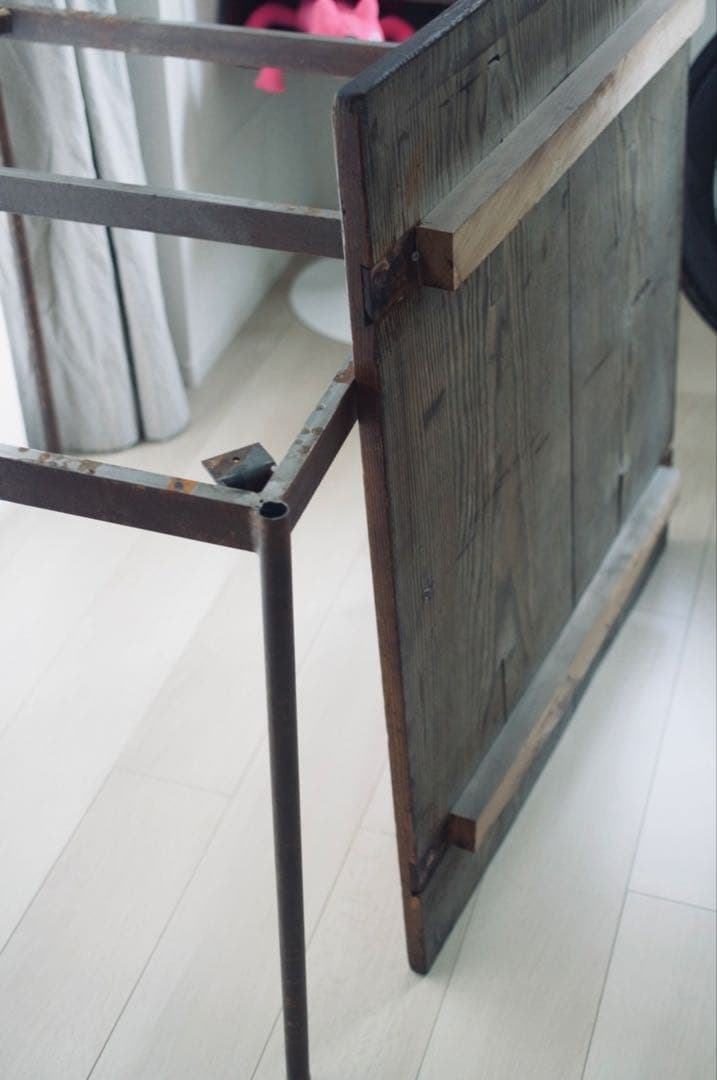 古道具 ダイニングテーブル 古才 鉄腳 リメイク 古家具