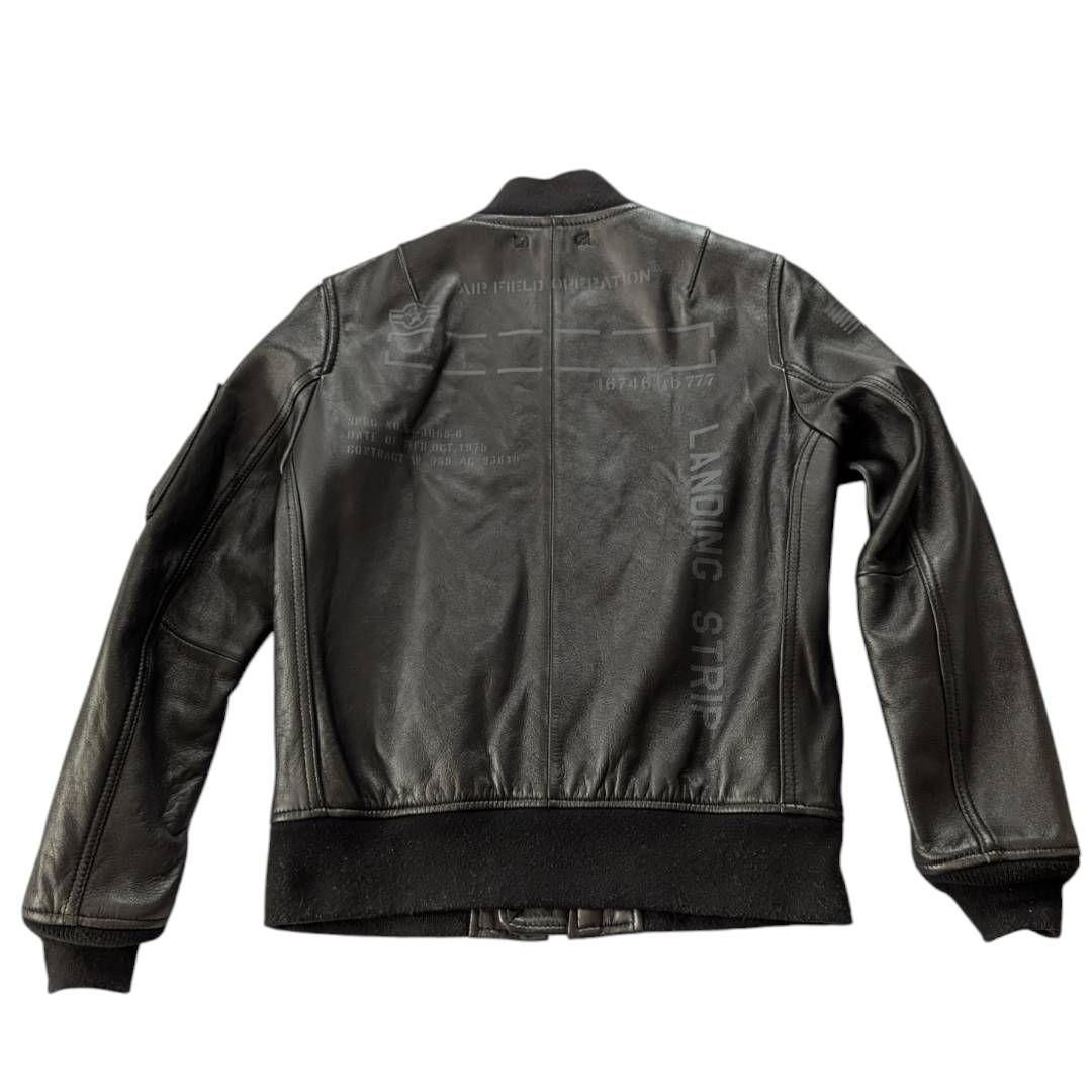 希少品 美品 AVIREX レザージャケット ステンシル MA-1 羊革