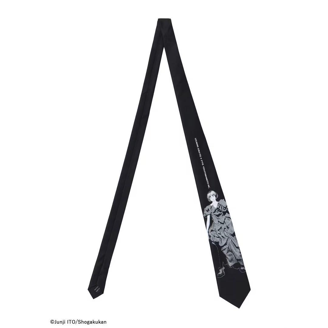 S'YTE×伊藤潤二 25aw 黒谷あざみ シルク ネクタイ / うずまき