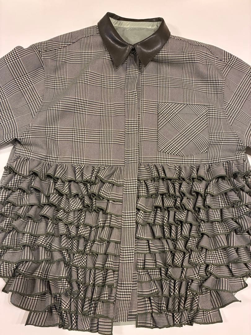 rosymonster フリル付きチェック柄ジャケット サイズF