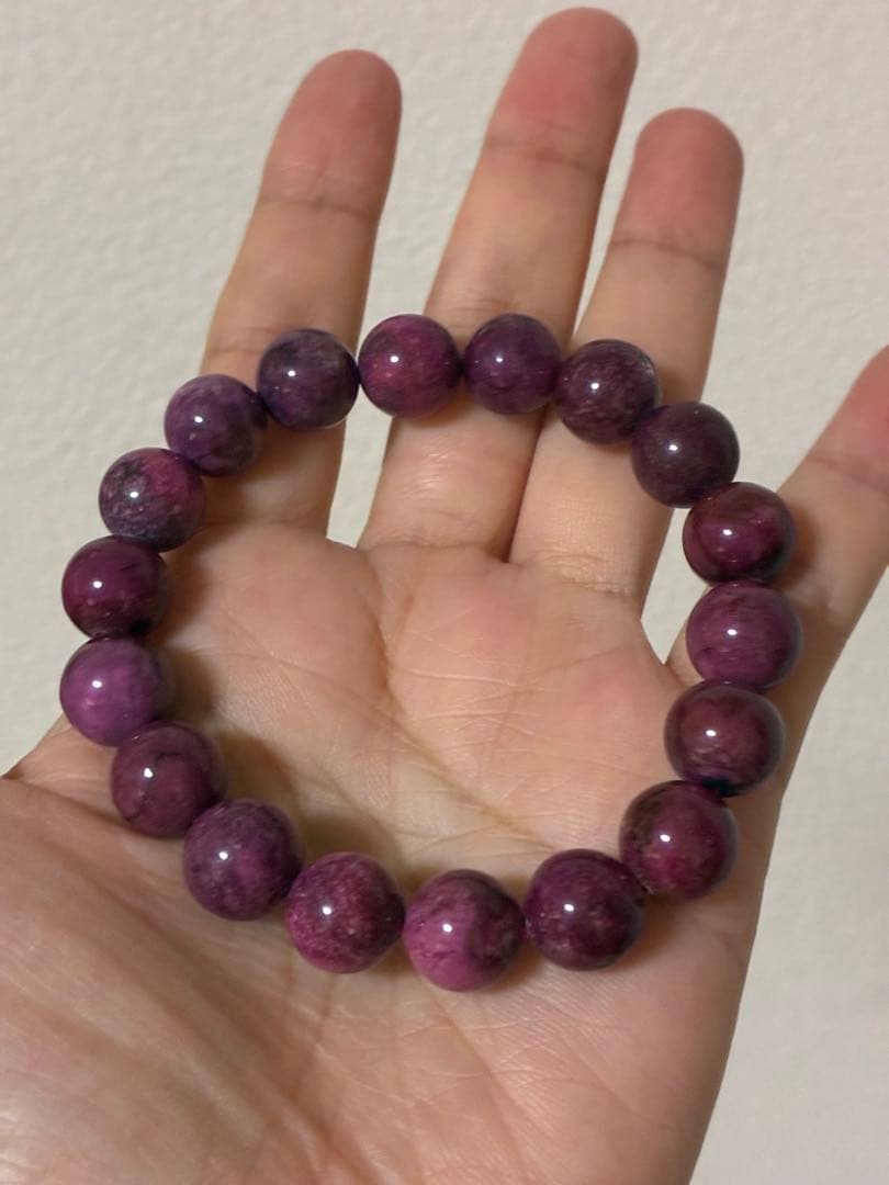 （ラムまま）ピンクスギライトブレスレット鑑定書付き