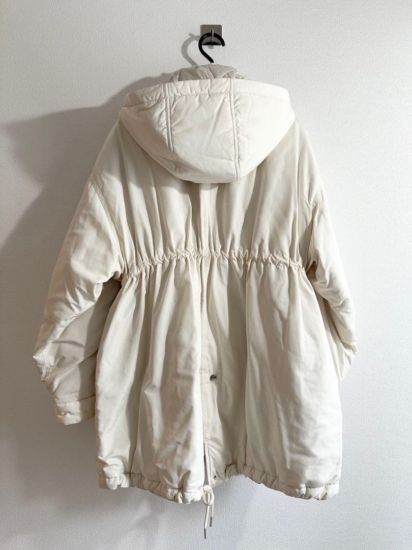 Diagramホワイト ダウンジャケット フード付き